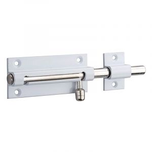 THIRARD Targette pour porte de meuble, laiton poli blanc, pêne ø 8mm, 70x30mm
