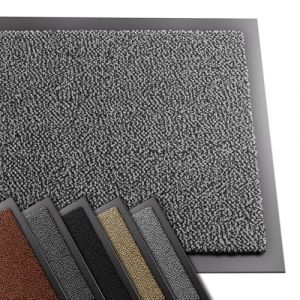 Vounot Tapis de Porte Paillasson d'Entree Interieur et Extérieur Tapis Antidérapant et Anti-Poussière Tapis d’entrée Imperméable Lavable 40x60cm Anthracite