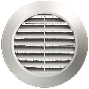 Grille de ventilation argentée satinée ronde diamètre 70 mm avec moustiquaire - Kotarbau