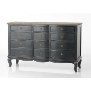Amadeus Commode 9 tiroirs MADDY 140X45X90 cm gris Multicolore