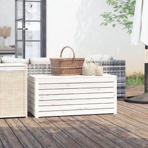 VidaXL Boîte de jardin blanc 101x50,5x46,5 cm bois massif de pin