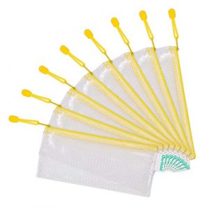 TARIFOLD 509044 poche zippée Fermeture Éclair, DIN long, PVC, jaune - Lot de 8