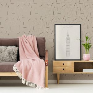 Lutèce Papier peint vinyle ARTY abstrait beige