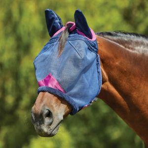 Weatherbeeta Masque anti-mouches pour cheval en maille durable avec protection oreilles Comfitec Deluxe