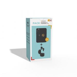 Reborn Pack iPhone 14 Noir Reconditionne Grade A 128 Go par + Ecouteurs sans fil blancs Neufs