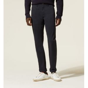 Galeries Lafayette Pantalon chino Kutslim ajust&eacute; coton bio stretch Bleu - Couleur Bleu - Taille L