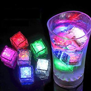 Lot de 12 Gla&ccedil;ons Lumineux LED R&eacute;utilisables - Imperm&eacute;ables et Multicolores pour la D&eacute;coration de Boissons