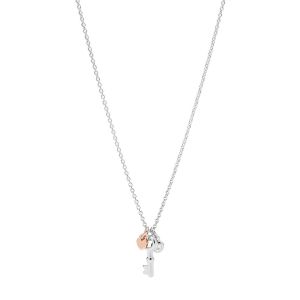 Image de Fossil Collier et pendentif JFS00467998 - STERLING SILVER Argenté Doré Rose Cristal Transparent 45,5 + 5 + 5 cm Femme