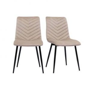 Miliboo Chaises design en tissu velours taupe et m&eacute;tal noir (lot de 2) pumpkin - Taupe