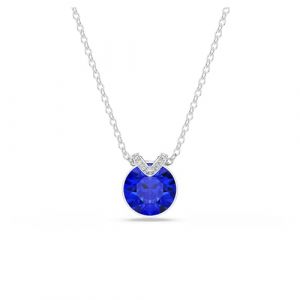 Swarovski Pendentif Bella V, Taille ronde, Bleu, Métal rhodié