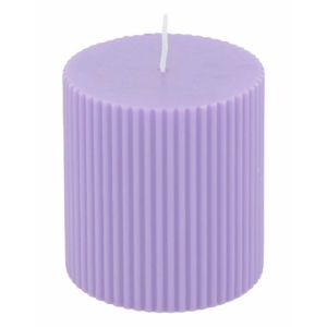 Ruedelafete Bougie Pilier Cannelée 7x7,5cm Lilas