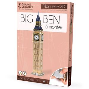 Graine Créative Puzzle 3D maquette - Big Ben - 12 x 12 x 58,5 cm - 57 pcs