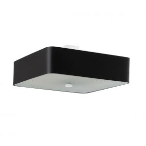 Plafonnier Lokko Verre,acier,tissu Noir 5 ampoules 25cm