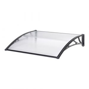 Auvent de Porte d'Entrée Mellerud 120 x 80 cm Noir Transparent [en.casa]