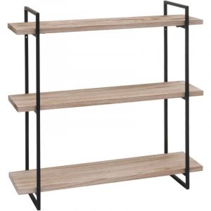 Décoshop26 Tagère murale suspendue 3 niveaux en bois et métal design industriel 60 x 60 x 18 cm 040008675