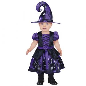 Déguisement sorcière maison hantée violet bébé - 12/18 mois - violet - guirca 76106