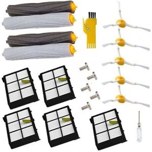 Image de Pièces de rechange pour iRobot Roomba 980 960 900 880 870 860 800 aspirateur robotique (5pcs brosses latérales 5pcs vis 5pcs filtres 2 ensemble