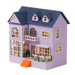 Dam Mansion du bonheur. Maquette 3d avec design de panneau de porte ouverte.