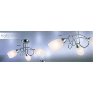 Globo Plafonnier MITIS Nickel Mat, Acier Inoxydable, Blanc, 3 Lumières