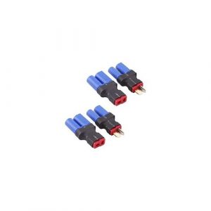 YUNIQUE GREEN-CLEAN-POWER - Set de 4 Adaptateurs EC5 à T-Plug Deans Style | Compatible avec Batterie Lipo, Hélicoptère RC | pour Modélisme, Bleu, Plastique