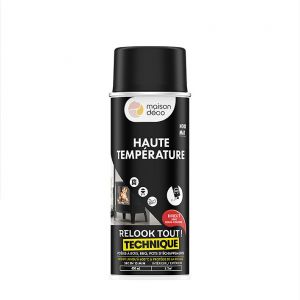 Relook tout technique peinture haute temperaturenoir mat 400ml