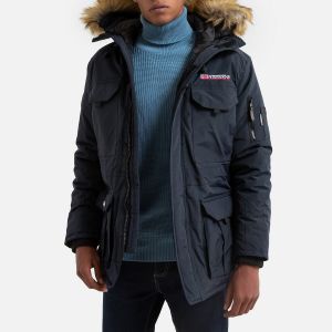 Image de Geographical Norway Parka zippé chaude à capuche Alpes Bleu Marine - Taille S