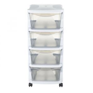 Image de AC-D&eacute;co Commode fonctionnelle - 4 tiroirs - L 40 x l 36 x H 80 cm - Blanc