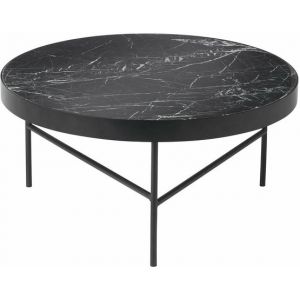 Image de Ferm Living Table basse - MARBLE Large Ø 70,5 x H 35 cm Marbre Marquina noir