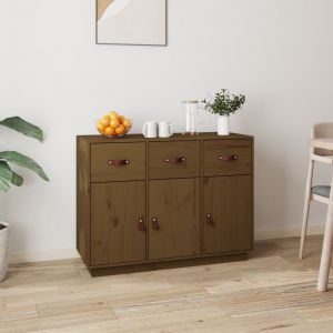 VidaXL Buffet Marron miel 100x40x75 cm Bois massif de pin marron miel