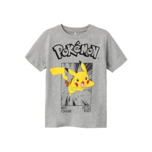 name it Nkmnoisi Pokemon SS Top Noos Bfu T-Shirt, Gris, 158-164 cm Garçon