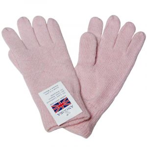 Gants laine & Angora - Rose (Taille M)
