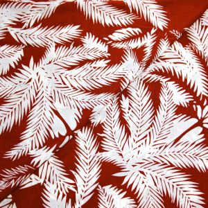 Étoffe 100% viscose - Palmier fond terracotta