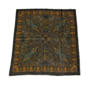 Foulard twill - Motif abstrait marron