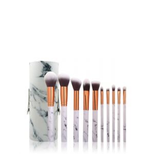Zoë Ayla Makeup Brush Set and Cylindric Case 10 Pices Marble Kit pinceaux maquillage