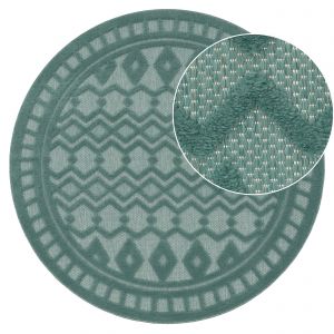 Tapis d'intérieur & extérieur Livornia turquoise 120 cm rond