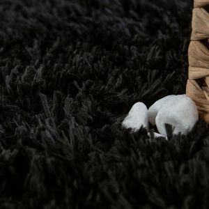 Tapis de bain Kandela noir 80 cm rond
