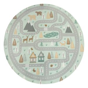 Tapis pour enfant lavable Chiko turquoise 150 cm rond
