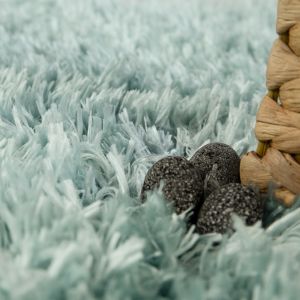Tapis de bain Kandela turquoise 80 cm rond