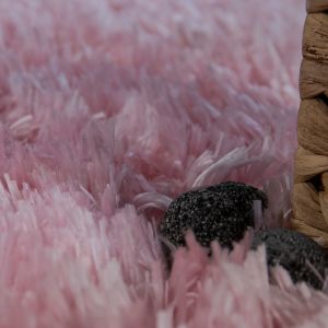 Tapis de bain Kandela rose 80 cm rond