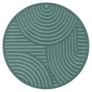 Tapis d'intérieur & extérieur Livornia turquoise 200 cm rond