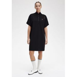 Fred Perry x Amy Winehouse - Tipped Pique Black - Robe - noir - S - 100% Coton