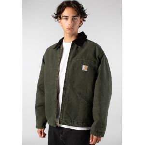 Carhartt WIP - OG Detroit Stone Canvas Olive/Black - Veste - vert - XXL - 100% coton biologique