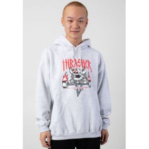 Thrasher x Toy Machine - Monster Gram Ash Grey - Hoodie - gris - S - 50% coton, 50% polyester,Transpirer