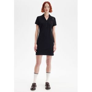 Fred Perry x Amy Winehouse - Pocket Detail Pique Black - Robe - noir - X-Small - 100% Coton,Coton