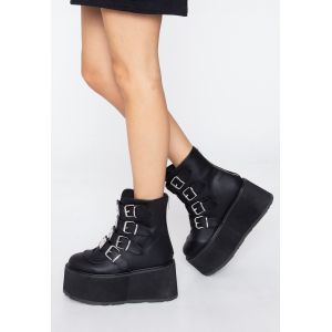 DemoniaCult - Damned 105 Black Vegan Leather - Chaussures pour fille - noir - EU 41 - Synthetic/Textile/Caoutchouc