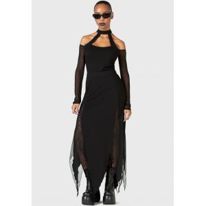 Killstar x Kihilist - The Grimmer The Better Midi - Robe - noir - L - 95 % polyester, 5 % élasthanne,95% Viscose, 5% Élasthanne