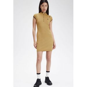 Fred Perry x Amy Winehouse - Metallic Knitted 1964 Gold - Robe - jaune - S - 48% Viscose, 24% Polyamide, 23% Coton, 5% Métallic Fibres,Coton