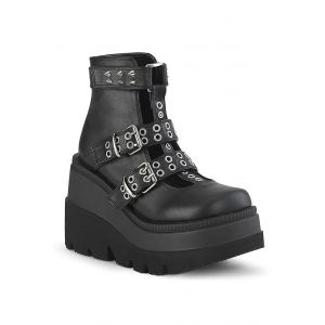 DemoniaCult - Shaker 62 Black Vegan Leather - Chaussures pour fille - noir - EU 39 - Synthetic/Synthetic/Caoutchouc,Faux cuir