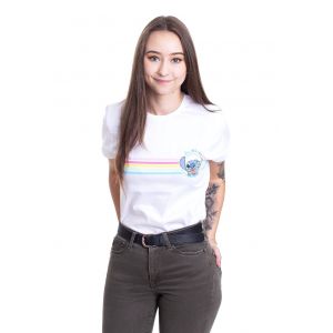 Disney - Stitch Be Nice Panel White - Girly - blanc - L - 100% Coton,Jersey