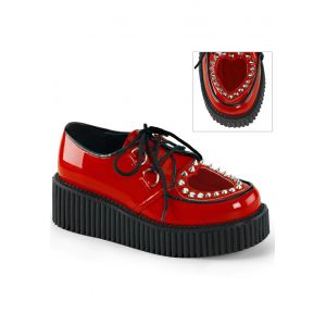 DemoniaCult - Creeper 108 Red Pat PVC - Chaussures pour fille - rouge - EU 39 - Synthetic/Textile/Caoutchouc,Faux cuir